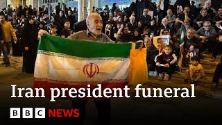 Crowds gather ahead of Iranian President Ebrahim Raisi funeral  BBC News [upl. by Notgnihsaw]