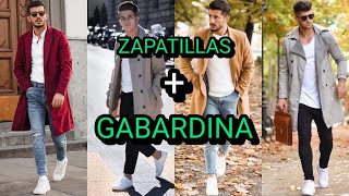 50 OUTFITS con GABARDINA  ZAPATILLAS para hombre ocasiones casuales Semi formales etc… [upl. by Anthe438]