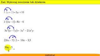 Mnożenie i dzielenie wyrażeń algebraicznych  Matfiz24pl [upl. by Irma333]