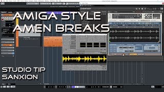 Amiga Style Crunchy Amen Breakbeats Using Cubase  Kontakt  Sanxion Studio [upl. by Bocock196]