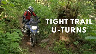 Tight Trail UTurns with a huge BMW R1200GS Adventure [upl. by Yllrebmik]