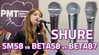 Shure SM58 vs Beta 58A vs Beta 87A Vocal Mic Comparison [upl. by Otrevogir]