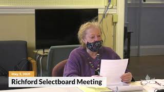 Richford Selectboard  05032021 [upl. by Whiney]