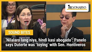 ‘Nilalaro lang niya hindi kasi abogado’ Panelo says Duterte was ‘toying’ with Sen Hontiveros [upl. by Stroup]