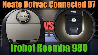 Neato Botvac Connected D7 vs Roomba 980  Features and Specs Video [upl. by Eugatnom680]