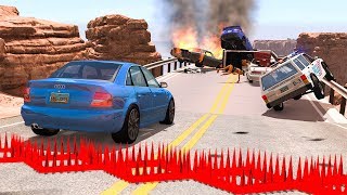 Collapsing Bridge Pileup Car Crashes 12  BeamNG DRIVE  SmashChan [upl. by Allenad]