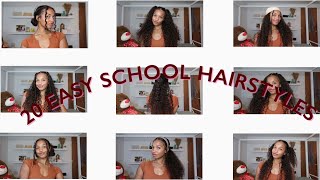 TUTORIAL  20 EASY SCHOOL CURLY HAIRSTYLES [upl. by Aynnat390]