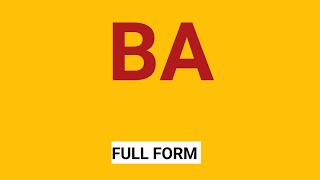 BA FULL FORM  Ba ka full form kya hota hai  ba [upl. by Kristy]