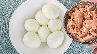 Nur Eier und Thunfisch Ich mache dieses Rezept in 2 Minuten [upl. by Arbma]