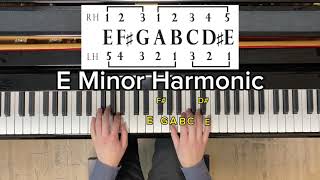 E Minor Harmonic Scale Piano pianotutorial pianobeginner pianoscales [upl. by Buffy]