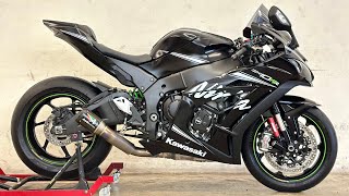 Kawasaki Zx10rr 2017 Exhaust sound Austins racing GP1R slip on [upl. by Murdocca346]