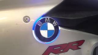 BMW BLUE WHITE COLORS EMBLEM BASE LID LED HOLDER [upl. by Ransom494]