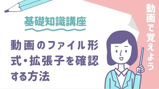 動画のファイル形式・拡張子を確認する方法 [upl. by Charmaine894]