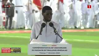 THIAROYE 44  Discours du Président Bassirou Diomaye Faye [upl. by Aylmer]