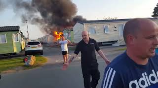 Caravan fire trecco bay porthcawl [upl. by Reamonn]