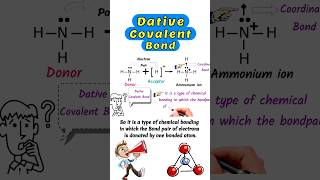 Dative Covalent Bond dativecovalent coordinatecovalentbond chemistry coordinatebond shortvideo [upl. by Llebana]