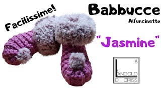 Babbucce facilissime all’uncinetto “Jasmine” – idea regalo – [upl. by Animar]