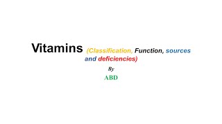 Vitamins Classification Function resources and deficiency [upl. by Harhay]