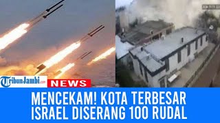 Mencekam Kota Terbesar Israel Diserang 100 Rudal Houthi Hanguskan Gudang Amunisi Israel [upl. by Ynaffet]