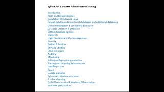 Sybase Database administrator training [upl. by Nylzaj]