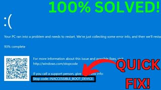 How to Fix INACCESSIBLE BOOT DEVICE in Windows 11  Windows 10  Stop code Inaccessible Boot Device [upl. by Namyac908]