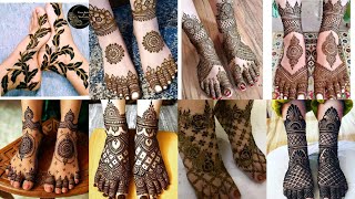 Latest foot mehandi design Beautiful bridal pair ki mehndi design  chhath Puja mehndi [upl. by Aihsyla]