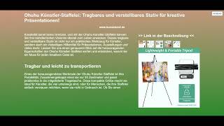 Ohuhu KünstlerStaffelei Tragbares und verstellbares Stativ für kreative Präsentationen [upl. by Charteris635]