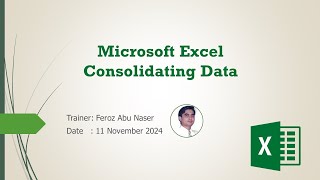 TRAINING SLIDES CONSOLIDATING DATA [upl. by Nyrat]