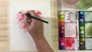 Coral Peonies Watercolor Process Video [upl. by Kennet]