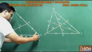 EL TEOREMA DEL BARICENTRO DEMOSTRACION EN PROPORCIONALIDAD GEOMETRICA [upl. by Lyckman]