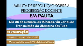 CPPD  Minuta de resolução sobre a progressão docente da Ufersa [upl. by Gerty308]