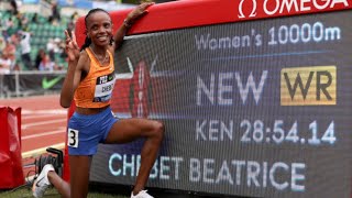 Beatrice Chebet Breaks World 10000M Record With 285414 in Eugene [upl. by Omixam473]