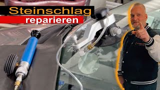 Steinschlag in der Windschutzscheibe Wir erklären die schnelle Reparatur ohne den Autoglas Tausch [upl. by Batchelor]