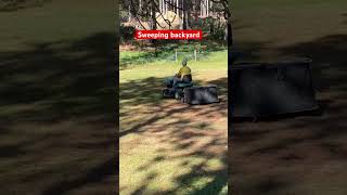 Cleaning my yard sweeping cleaningtime cleaningmotivation backyard beautyofnature godbles [upl. by Adigun]