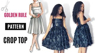 The Golden Rule Pattern Gathered Dress Tutorial  Lutterloh system pattern  DIY [upl. by Charlie]