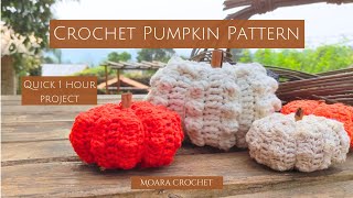 Quick Easy Crochet Pumpkin Pattern in 2 SIZES Moara Crochet crochet crochetpumpkin crochetfall [upl. by Arodnahs]