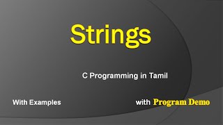 String in C  C Programming in Tamil  Character Array [upl. by Autumn]