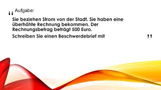 Deutsch B1 Prüfung Brief schreiben Beschwerde schreiben Stromrechnung [upl. by Hach]