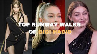 TOP RUNWAY WALKS OF GIGI HADID 🥰gigihadid runwaytrends runwaywalk [upl. by Clayborne]