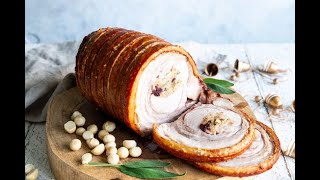 HOW TO MAKE THE PERFECT ROAST PORK WITH CRACKLING  With Gluten Free Macadamia Cranberry Stuffing [upl. by Scammon]