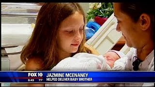 8yearold girl delivers baby brother with help from 911 dispatcher [upl. by Aicirtam]