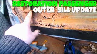 Ford cortina mk4 23 v6 restoration passanger outer sill update P54 [upl. by Niabi148]