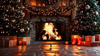 Relax with Crackling Sounds of a Christmas Fireplace 4K  Cozy Festive Ambience to Relieve Stress [upl. by Reaht299]