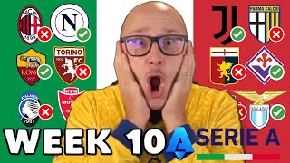 202425 SERIE A PREDICTIONS  WEEK 10 [upl. by Akirahs]