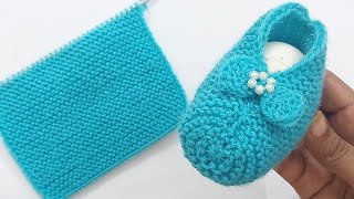 Easy Knitting Baby Shoes  Socks  Booties [upl. by Aidyn]