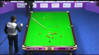 Liang Wenbo  Li Yan Frame 6 Snooker International Championship 2013  Round 1 [upl. by Luemas737]