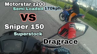 Sniper 150 vs Z200 Motorstar  drag race  Philippines [upl. by Deland266]