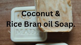 Two oils soap makingcoconut oil soapRice bran oil soapCold Process SoapSoap making HandmadeSoap [upl. by Edmon]