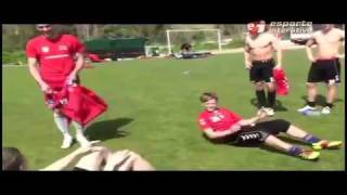 Footballers pull a prank during practice [upl. by Peer579]