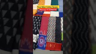 IKKAT MERCERIZED COTTON SAREES  PURE COTTON  cotton saree shortvideo handloom summer video [upl. by Einaej]